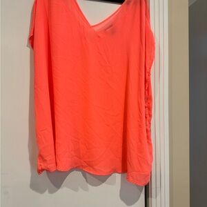 Torrid Bright Coral V-Neck Blouse